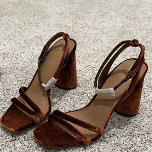Sam Edelman Brown Velvet Strappy Heels